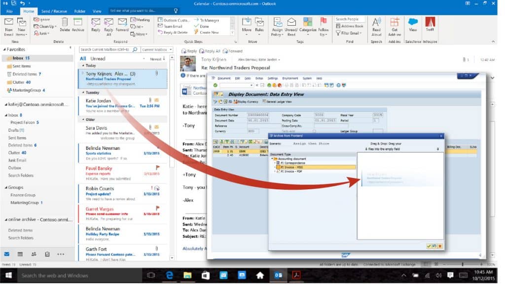 Infospire Swift Drag & Drop from Outlook into SAP